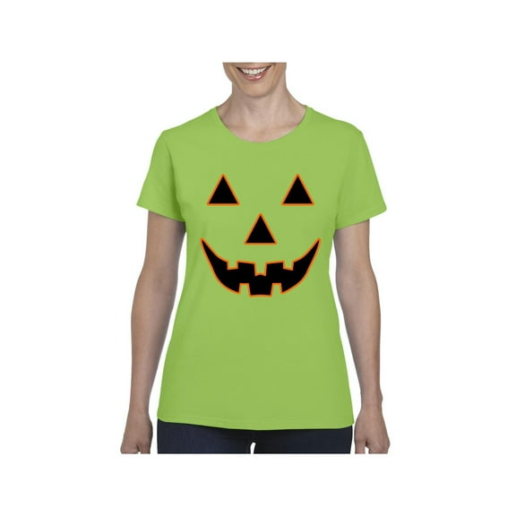 Normal is Boring - Women's T-Shirt Short Sleeve, up to Women Size 3XL - Halloween Costume Pumpkin Face