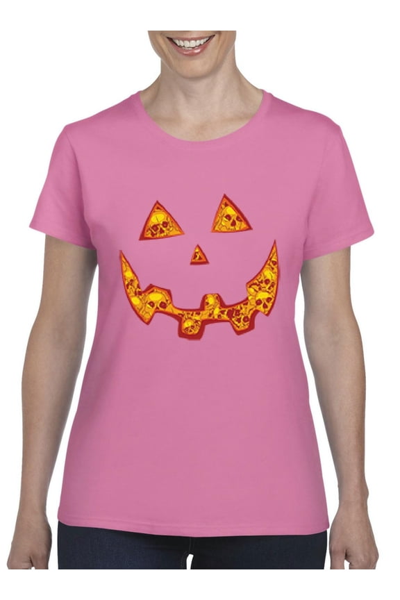 - Women's T-Shirt Short Sleeve - Halloween Costume Pumpkin Face