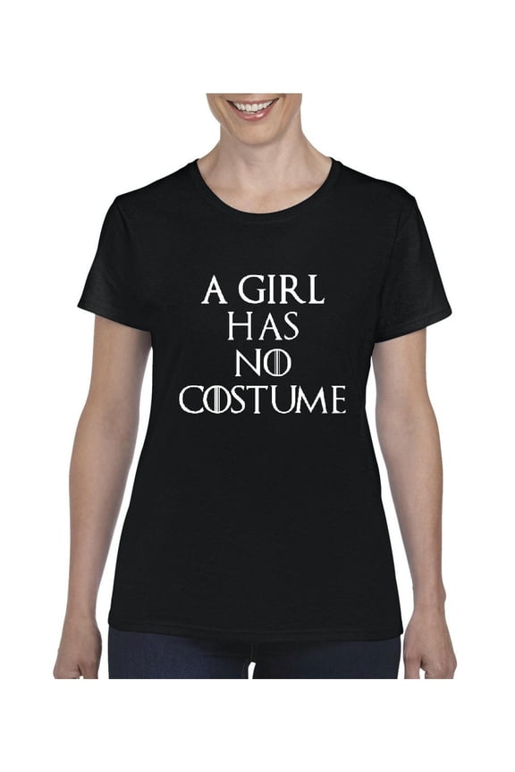 - Women's T-Shirt Short Sleeve, up to Women Size 3XL - Halloween Costume This Girl Has No Costume