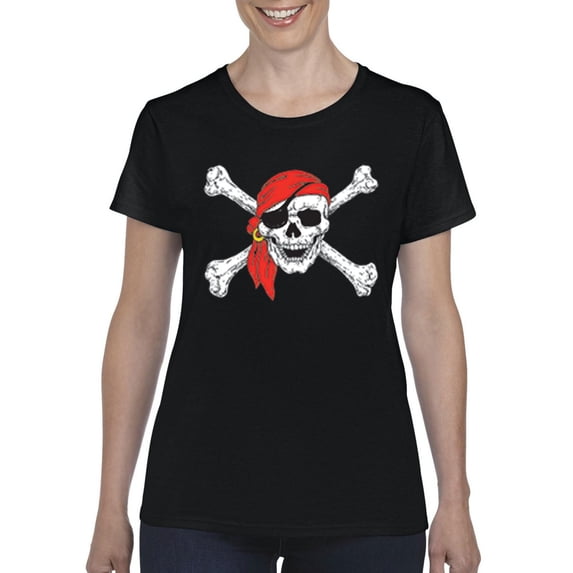 Normal is Boring - Women's T-Shirt Short Sleeve, up to Women Size 3XL - Jolly Roger Skull & Crossbones