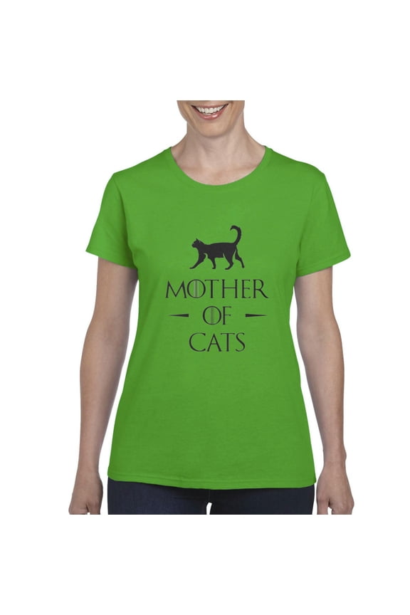 - Women's T-Shirt Short Sleeve, up to Women Size 3XL - Mother of Cats