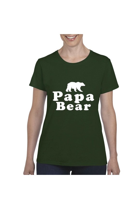 - Women's T-Shirt Short Sleeve, up to Women Size 3XL - Papa Bear