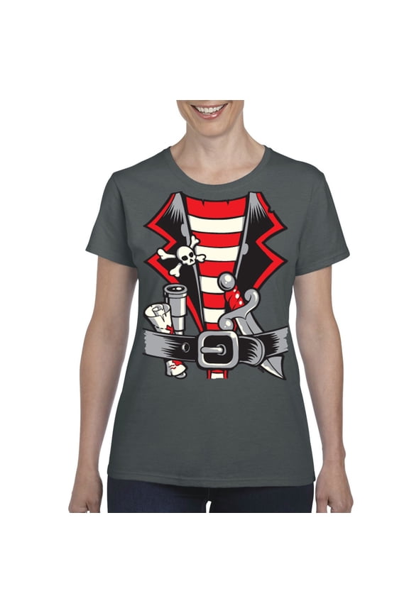 - Women's T-Shirt Short Sleeve, up to Women Size 3XL - Pirate Costume