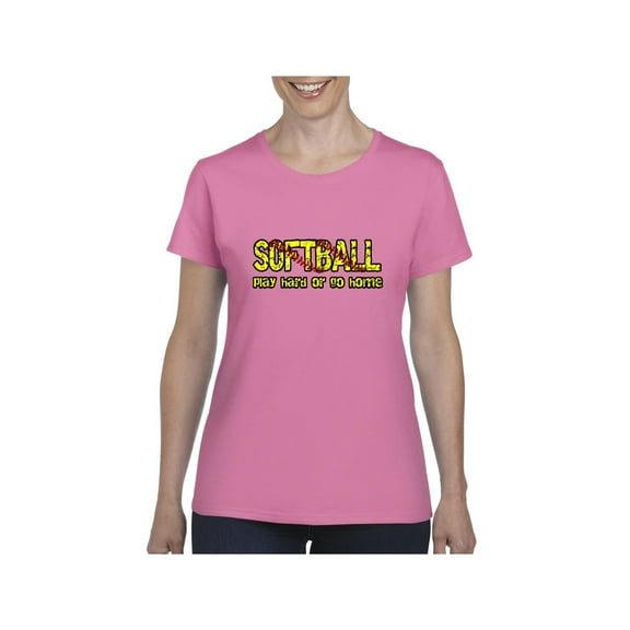 Normal is Boring - Women's T-Shirt Short Sleeve, up to Women Size 3XL - Softball Play Hard or Go Home