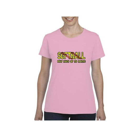 Normal is Boring - Women's T-Shirt Short Sleeve, up to Women Size 3XL - Softball Play Hard or Go Home