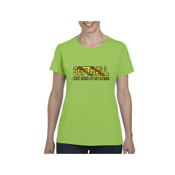 Normal is Boring - Women's T-Shirt Short Sleeve, up to Women Size 3XL - Softball Play Hard or Go Home