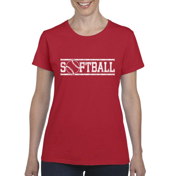 Normal is Boring - Women's T-Shirt Short Sleeve, up to Women Size 3XL - Softball with Ball