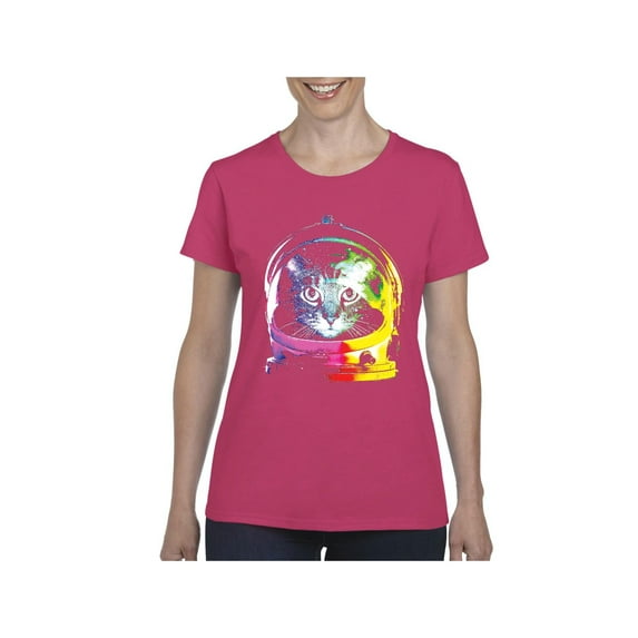Normal is Boring - Women's T-Shirt Short Sleeve, up to Women Size 3XL - Space Cat