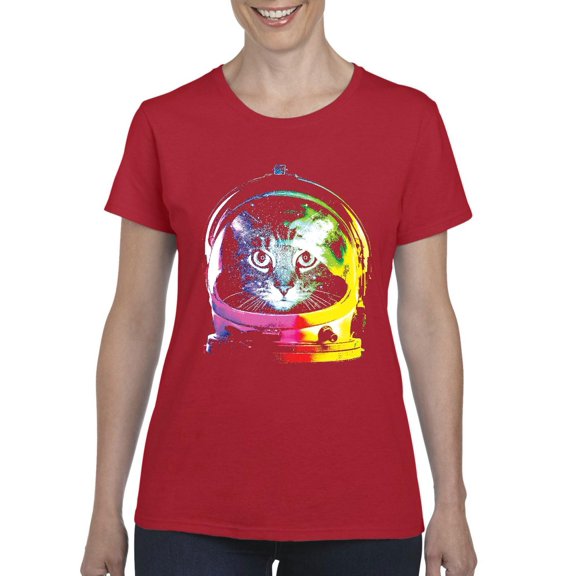 Normal is Boring - Women's T-Shirt Short Sleeve, up to Women Size 3XL - Space Cat