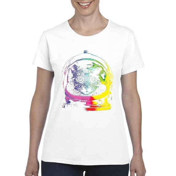 Normal is Boring - Women's T-Shirt Short Sleeve, up to Women Size 3XL - Space Cat