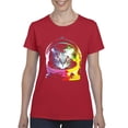 thumbnail image 1 of Normal is Boring - Women's T-Shirt Short Sleeve, up to Women Size 3XL - Space Cat, 1 of 5