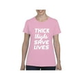 thumbnail image 1 of Normal is Boring - Women's T-Shirt Short Sleeve, up to Women Size 3XL - Thick Thighs Save Lives, 1 of 5