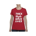 thumbnail image 1 of Normal is Boring - Women's T-Shirt Short Sleeve, up to Women Size 3XL - Thick Thighs Save Lives, 1 of 5