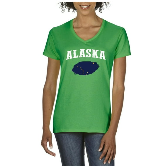 NIB - Women's T-Shirt V-Neck Short Sleeve - Alaska Flag