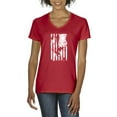 thumbnail image 1 of NIB - Women's T-Shirt V-Neck Short Sleeve - American Flag 4th of July, 1 of 5