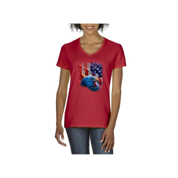 Normal is Boring - Women's T-Shirt V-Neck Short Sleeve, up to Women Size 3XL - American Flag 4th of July