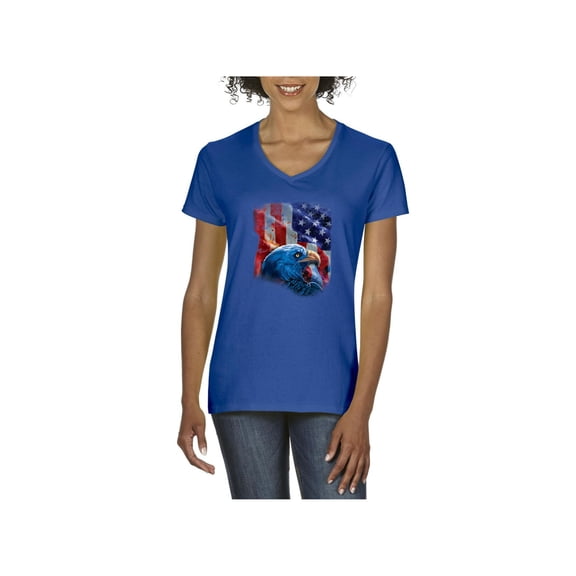 Normal is Boring - Women's T-Shirt V-Neck Short Sleeve, up to Women Size 3XL - American Flag 4th of July