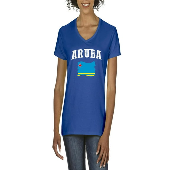 NIB - Women's T-Shirt V-Neck Short Sleeve - Aruba