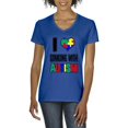 thumbnail image 1 of Normal is Boring - Women's T-Shirt V-Neck Short Sleeve, up to Women Size 3XL - Autism Awareness, 1 of 5