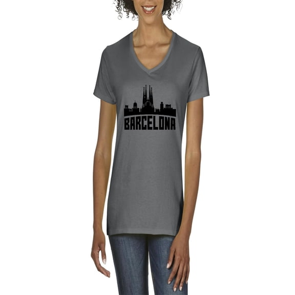 Normal is Boring - Women's T-Shirt V-Neck Short Sleeve, up to Women Size 3XL - Barcelona