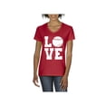 thumbnail image 1 of NIB - Women's T-Shirt V-Neck Short Sleeve - Baseball, 1 of 5