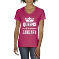 thumbnail image 1 of NIB - Women's T-Shirt V-Neck Short Sleeve - Birthday Gift Queens Are Born in January, 1 of 5