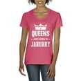 thumbnail image 1 of NIB - Women's T-Shirt V-Neck Short Sleeve - Birthday Gift Queens Are Born in January, 1 of 5
