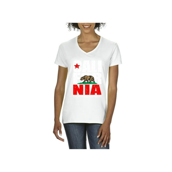 Normal is Boring - Women's T-Shirt V-Neck Short Sleeve, up to Women Size 3XL - California Cali