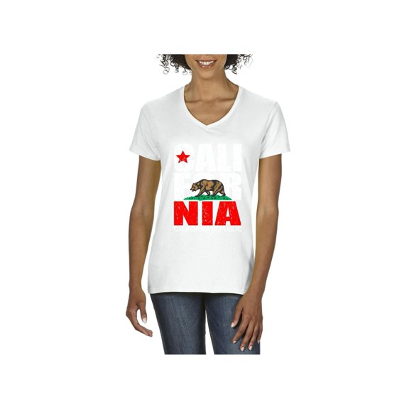 Normal is Boring - Women's T-Shirt V-Neck Short Sleeve, up to Women Size 3XL - California Cali