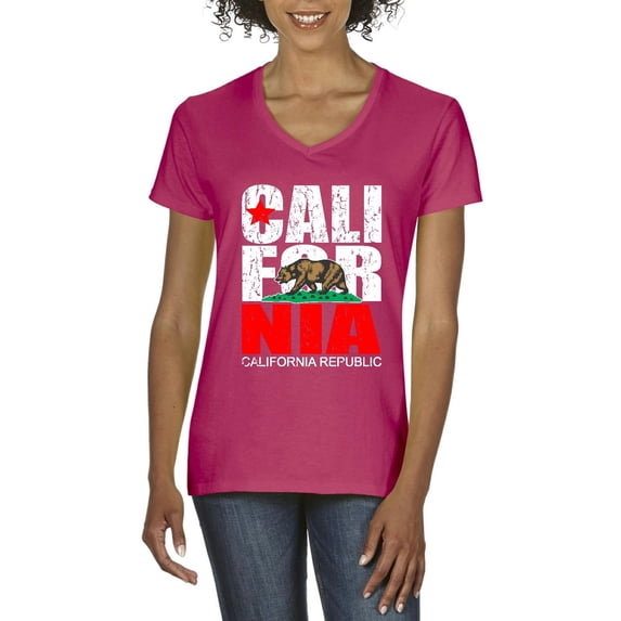 Normal is Boring - Women's T-Shirt V-Neck Short Sleeve, up to Women Size 3XL - California Cali
