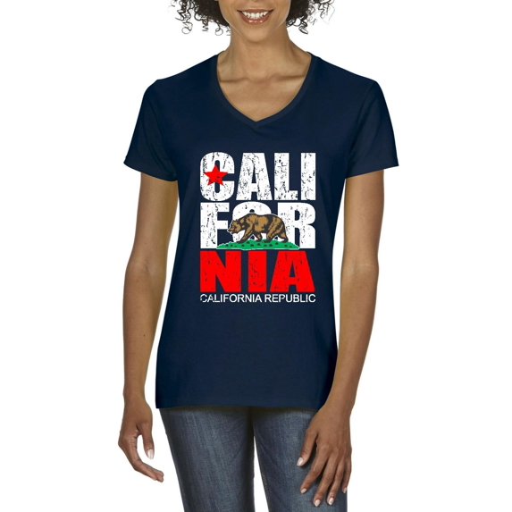 Normal is Boring - Women's T-Shirt V-Neck Short Sleeve, up to Women Size 3XL - California Cali