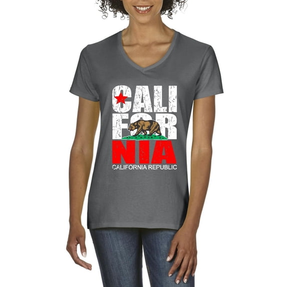 Normal is Boring - Women's T-Shirt V-Neck Short Sleeve, up to Women Size 3XL - California Cali