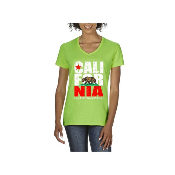 Normal is Boring - Women's T-Shirt V-Neck Short Sleeve, up to Women Size 3XL - California Cali