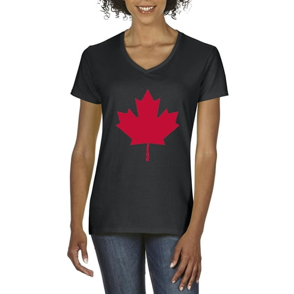 Normal is Boring - Women's T-Shirt V-Neck Short Sleeve, up to Women Size 3XL - Canada Leaf
