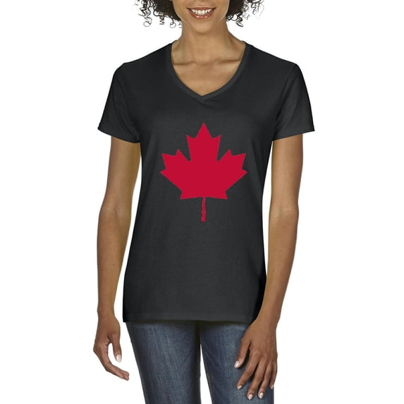 Normal is Boring - Women's T-Shirt V-Neck Short Sleeve, up to Women Size 3XL - Canada Leaf