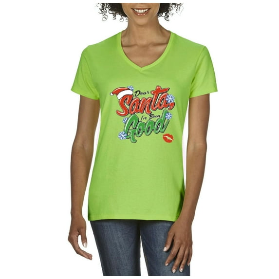 Normal is Boring - Women's T-Shirt V-Neck Short Sleeve, up to Women Size 3XL - Christmas Dear Santa