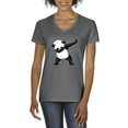 thumbnail image 1 of Normal is Boring - Women's T-Shirt V-Neck Short Sleeve, up to Women Size 3XL - Dancing Panda, 1 of 5