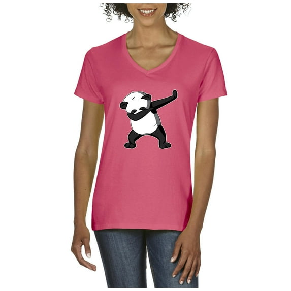 Normal is Boring - Women's T-Shirt V-Neck Short Sleeve, up to Women Size 3XL - Dancing Panda