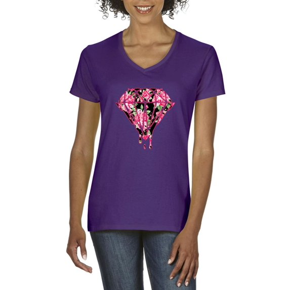 NIB - Women's T-Shirt V-Neck Short Sleeve - Diamond