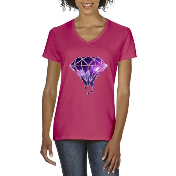 NIB - Women's T-Shirt V-Neck Short Sleeve - Diamond