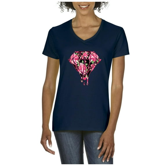 NIB - Women's T-Shirt V-Neck Short Sleeve - Diamond