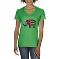 thumbnail image 1 of Normal is Boring - Women's T-Shirt V-Neck Short Sleeve, up to Women Size 3XL - Elephant, 1 of 5