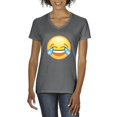 thumbnail image 1 of Normal is Boring - Women's T-Shirt V-Neck Short Sleeve, up to Women Size 3XL - Emoji Laughing Tears, 1 of 5