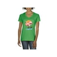 thumbnail image 1 of Normal is Boring - Women's T-Shirt V-Neck Short Sleeve, up to Women Size 3XL - Flamingo, 1 of 5