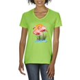 thumbnail image 1 of Normal is Boring - Women's T-Shirt V-Neck Short Sleeve, up to Women Size 3XL - Flamingo, 1 of 5