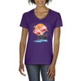 thumbnail image 1 of Normal is Boring - Women's T-Shirt V-Neck Short Sleeve, up to Women Size 3XL - Flamingo, 1 of 5