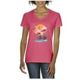 thumbnail image 1 of Normal is Boring - Women's T-Shirt V-Neck Short Sleeve, up to Women Size 3XL - Flamingo, 1 of 5