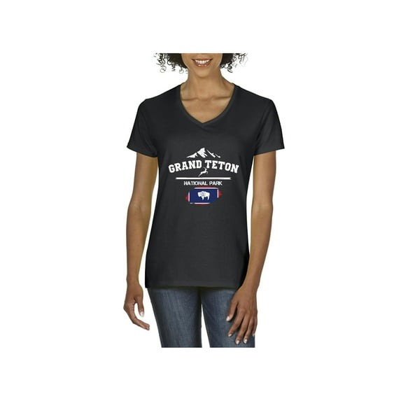 Normal is Boring - Women's T-Shirt V-Neck Short Sleeve, up to Women Size 3XL - Grand Teton National Park
