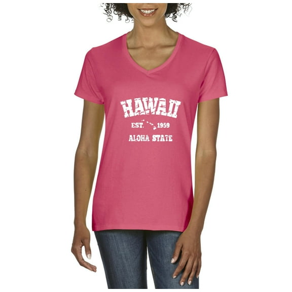 Normal is Boring - Women's T-Shirt V-Neck Short Sleeve, up to Women Size 3XL - Hawaii