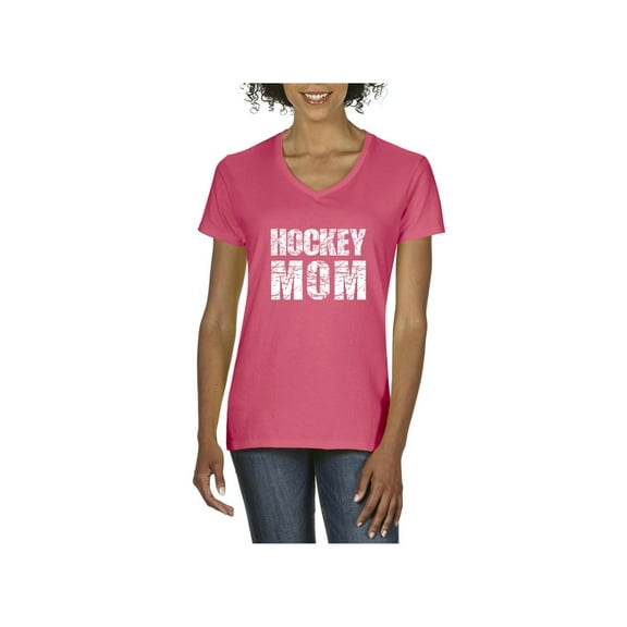 Normal is Boring - Women's T-Shirt V-Neck Short Sleeve, up to Women Size 3XL - Hockey Mom